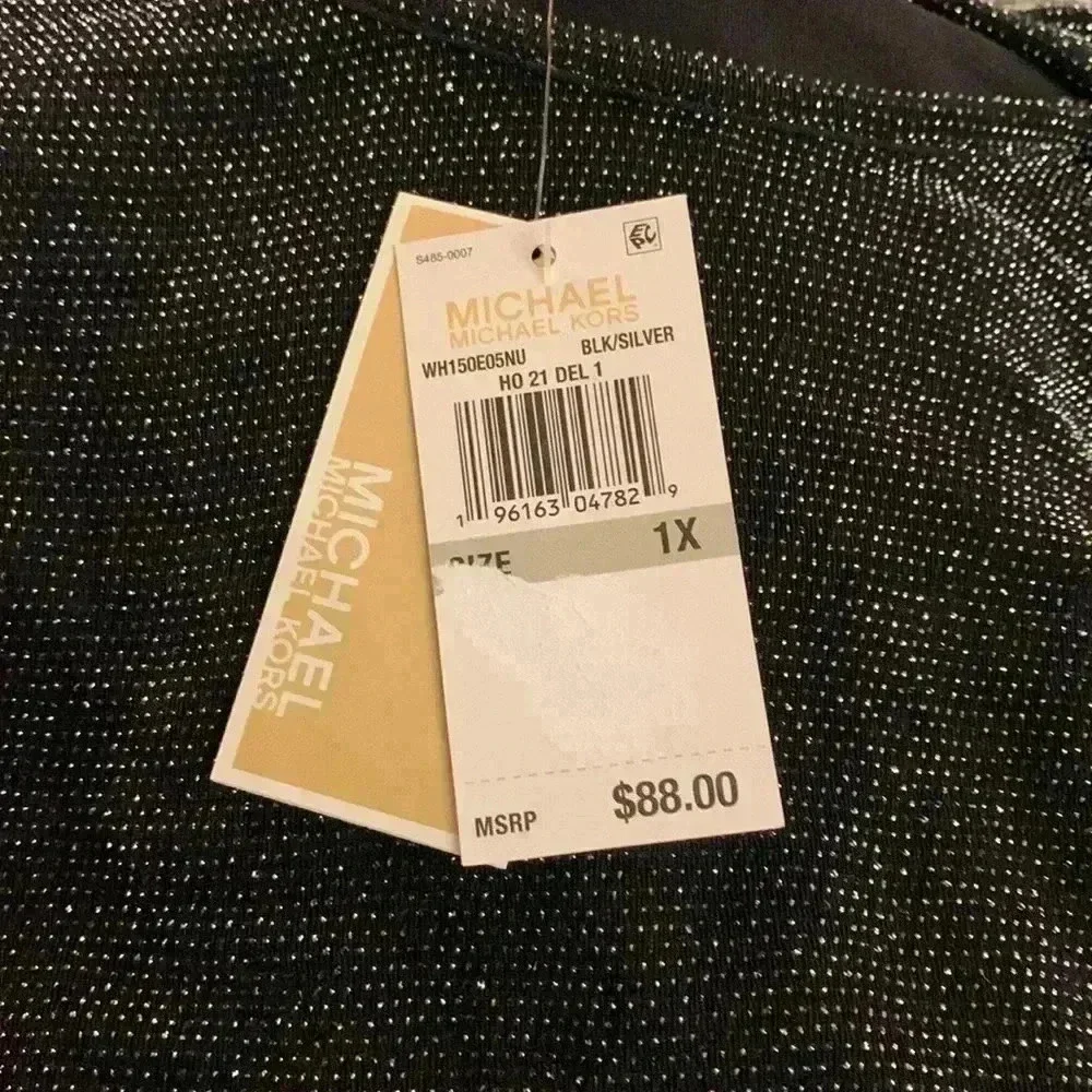 MICHAEL KORS PLUS SIZE TWIST-HEM SHIMMER TO BLACKSILVER